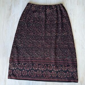 Black and Red Midi Pencil Skirt for Work